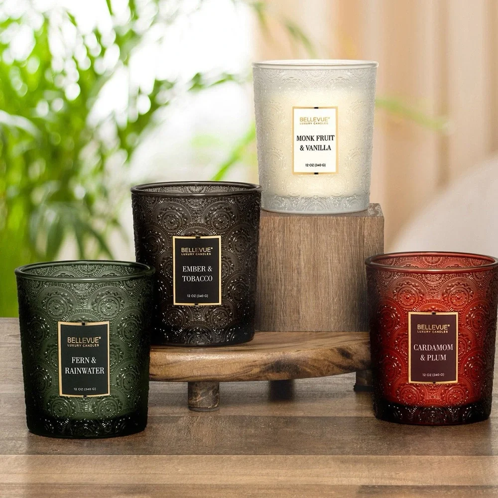 Bellevue Double Wick 12 oz Luxury Candle ~ FERN AND RAINWATER ~ New!